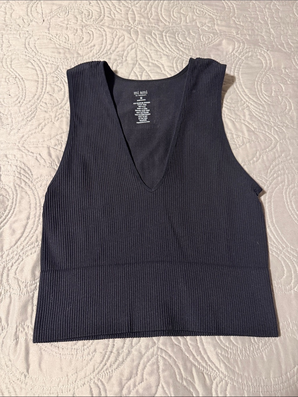 Mi Ami Black Ribbed Tank